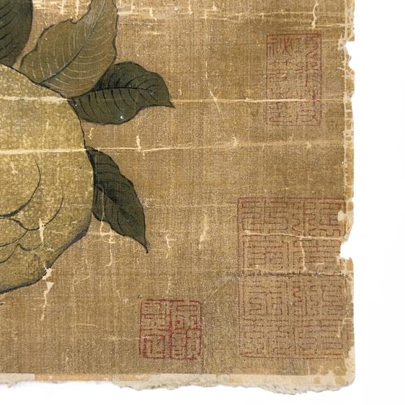 古龍會在印 古畫 石榴図 鏡心