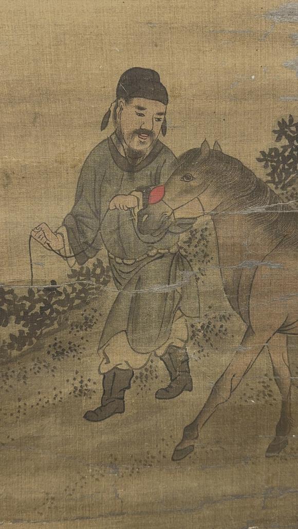 古龍會(huì)在印 古畫 山水人物図 軸