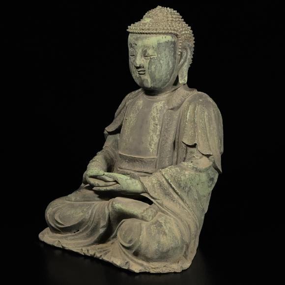古龍會明中期 銅 釈迦牟尼坐像