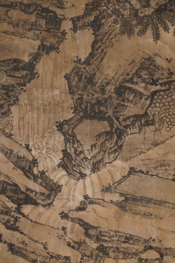 Horizontal Enchère Antique Ink Scroll of Wandering Recluse Scholar