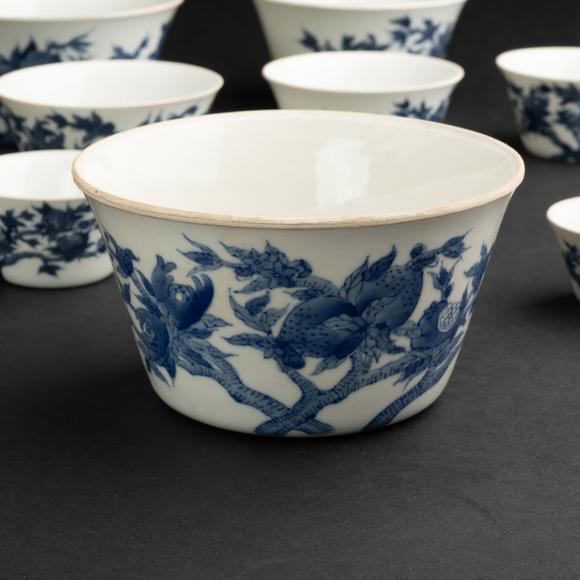 千峰會(huì)清 青花花卉茶盞十點(diǎn)