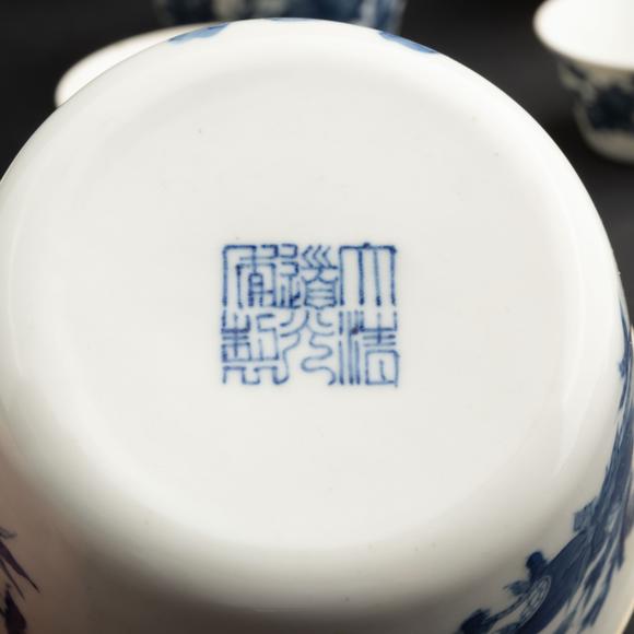 千峰會(huì)清 青花花卉茶盞十點(diǎn)