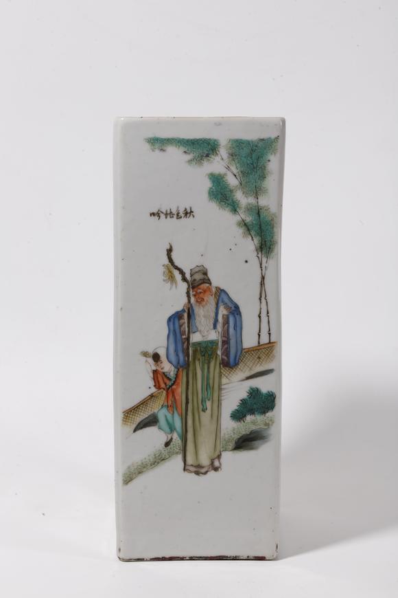 弘楊株式會社粉彩人物故事紋帽筒