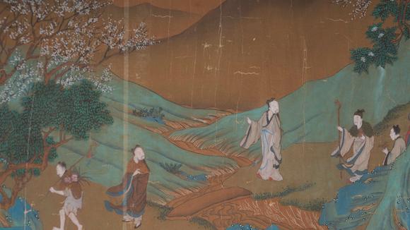 弘楊株式會(huì)社仇英絹本人物圖畫手卷