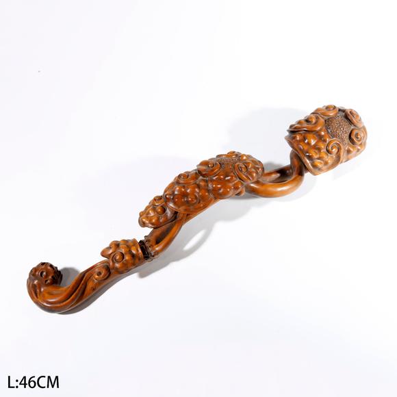 弘楊株式會(huì)社黃楊木雕靈芝形如意