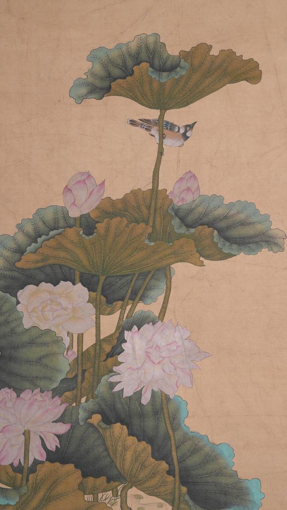 弘楊株式會(huì)社沈銓絹本荷花鴛鴦圖畫