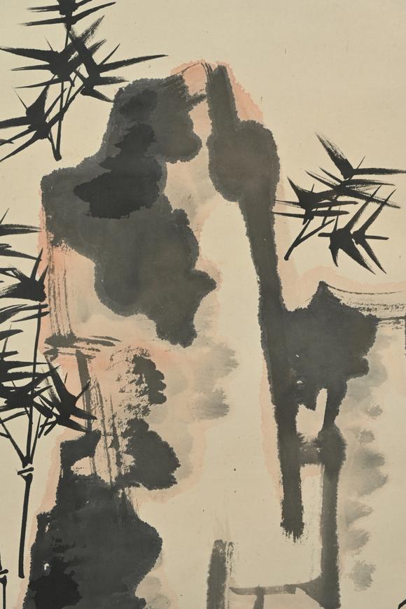 三杉美術(shù)邱受成 竹石雙蛙圖