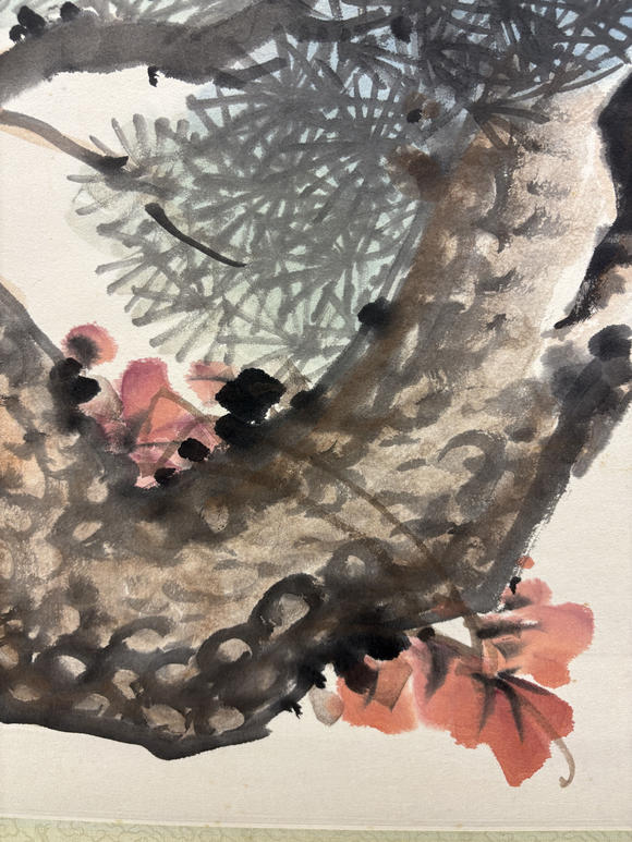 三杉美術(shù)黃獨峰 為伊藤正文先生畫松鷹圖