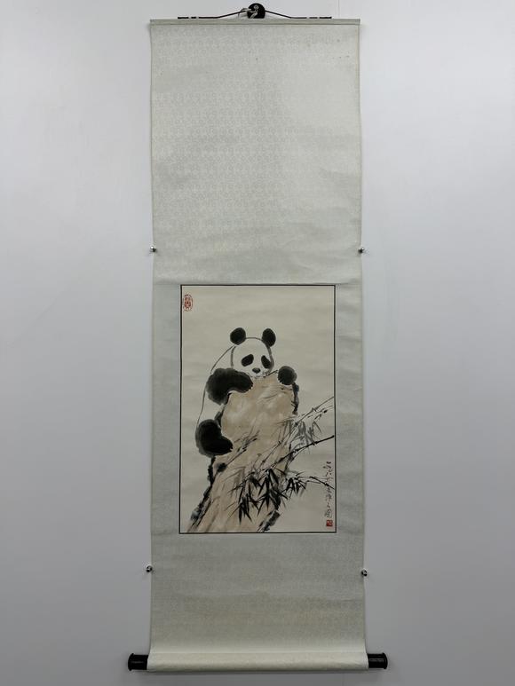 三杉美術(shù)吳作人 木版水印吳作人 熊貓