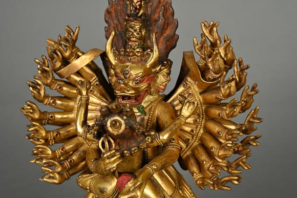 三杉美術(shù)清 銅鎏金大威德金剛