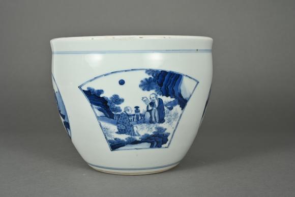 三杉美術(shù)清 青花人物紋水指