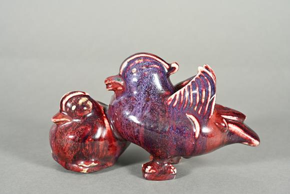 三杉美術(shù)鈞釉鴛鴦擺件