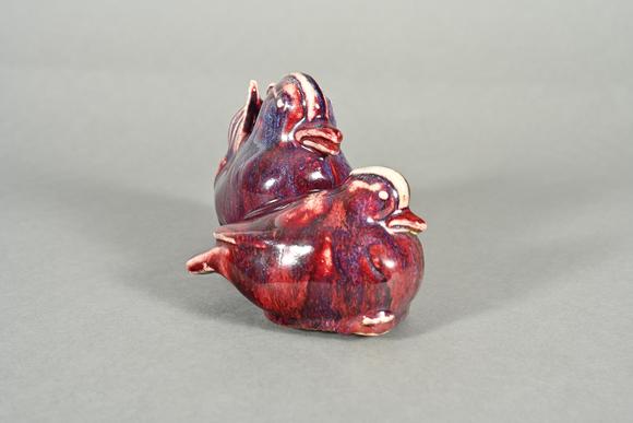 三杉美術(shù)鈞釉鴛鴦擺件