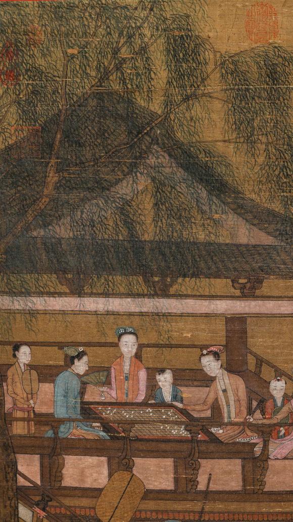 隆德拍賣株式會社謝環(huán)絹本夏荷賞園圖立軸