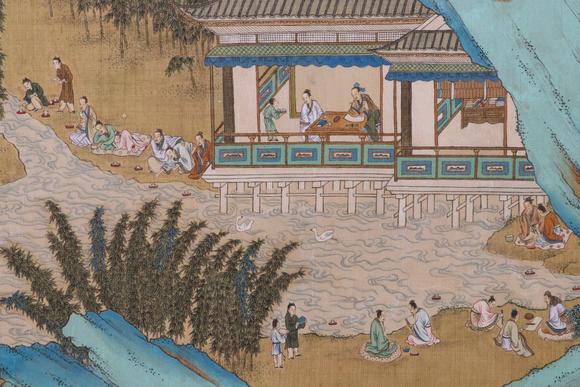 蘭亭古美術(shù)オークション張大千 蘭亭雅集圖 手卷紙本設(shè)色