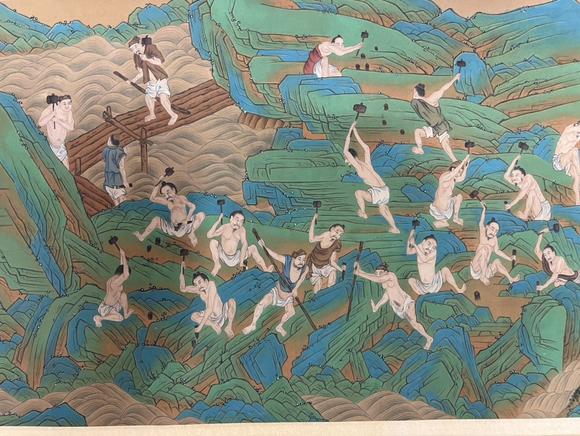 蘭亭古美術(shù)オークション趙伯駒 禹王治水圖 手卷絹本設(shè)色