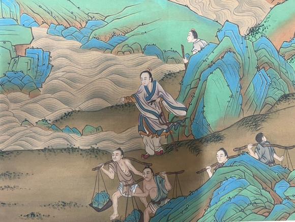 蘭亭古美術(shù)オークション趙伯駒 禹王治水圖 手卷絹本設(shè)色