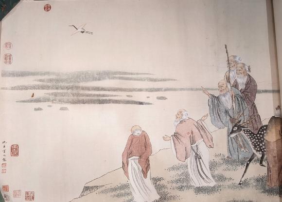 蘭亭古美術(shù)オークション仇英 百老仙班圖 裱片紙本設(shè)色