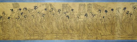 蘭亭古美術(shù)オークション吳道子 八十七神仙卷 手卷絹本設(shè)色