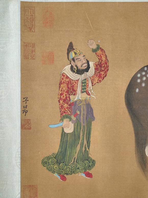 蘭亭古美術(shù)オークション趙松雪 人馬圖手卷 手卷絹本設(shè)色