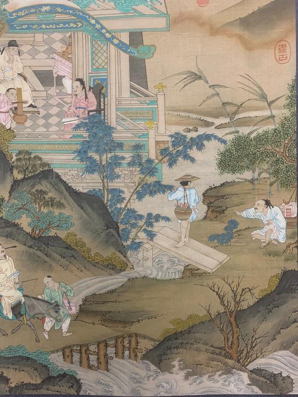 蘭亭古美術(shù)オークション唐伯虎 人物故事圖 立軸絹本設(shè)色