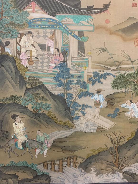 蘭亭古美術(shù)オークション唐伯虎 人物故事圖 立軸絹本設(shè)色