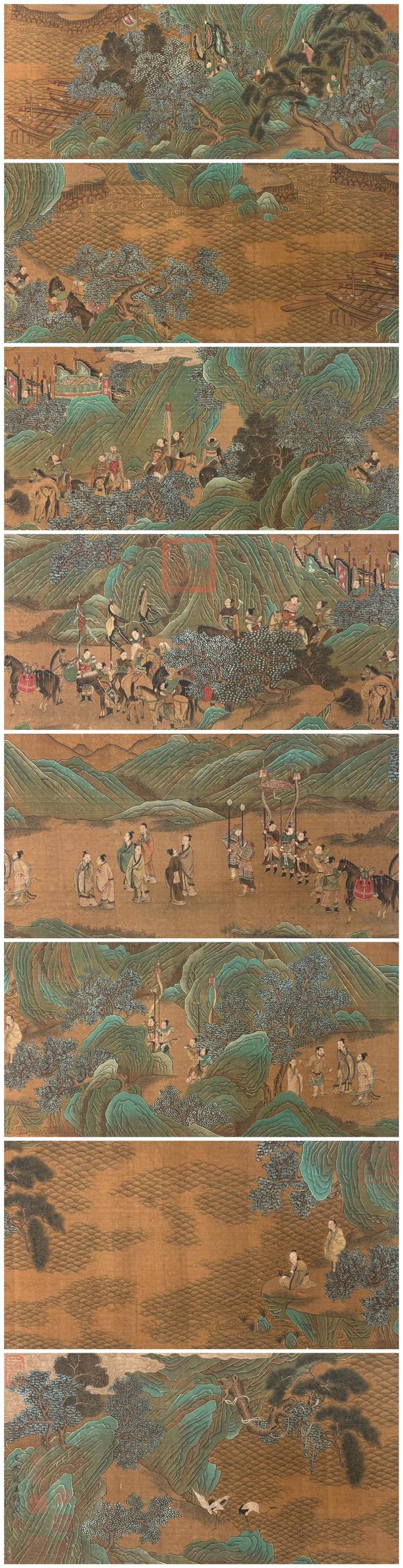 蘭亭古美術(shù)オークション趙孟頫 渭水飛熊圖卷 手卷絹本設(shè)色