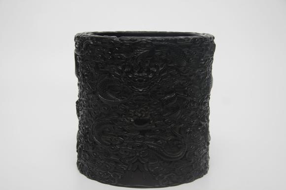蘭亭古美術(shù)オークション清  紫檀龍紋筆筒
