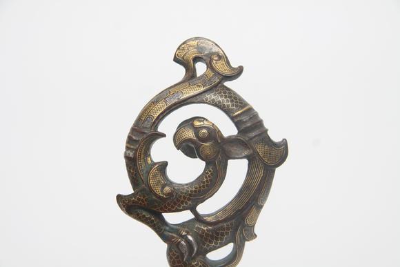 蘭亭古美術(shù)オークション漢  銅錯金龍鳳帶鉤