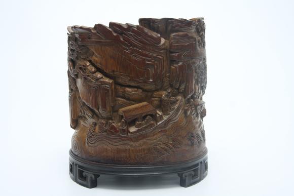 蘭亭古美術(shù)オークション清  竹根筆筒
