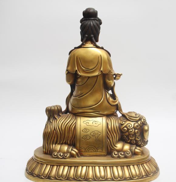 蘭亭古美術(shù)オークション明代  銅鎏金文殊菩薩