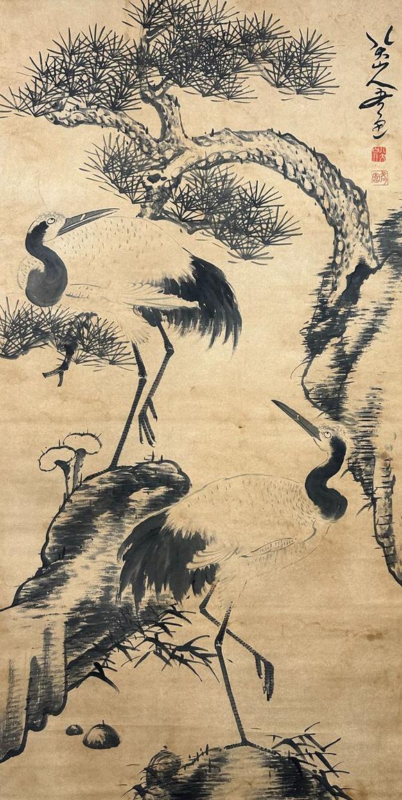 蘭亭古美術(shù)オークション八大山人 松鶴延年圖 