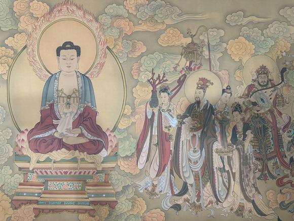 蘭亭古美術(shù)オークション丁觀鵬 清代 釋迦牟尼說法圖 絹本