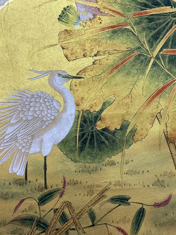 蘭亭古美術(shù)オークション張大千 金箔花鳥 四條屏金箔紙