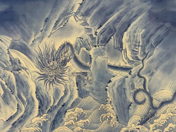 蘭亭古美術(shù)オークション張大千 九龍鬧海 長(zhǎng)卷絹本