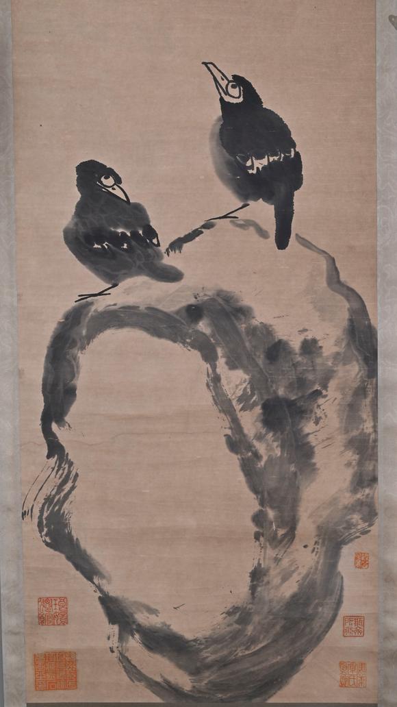 蘭亭古美術(shù)オークション八大山人 花鳥四條屏 立軸紙本設(shè)色