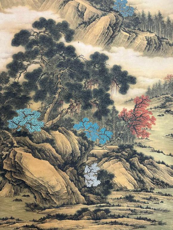 蘭亭古美術オークション唐寅 山水 立軸絹本