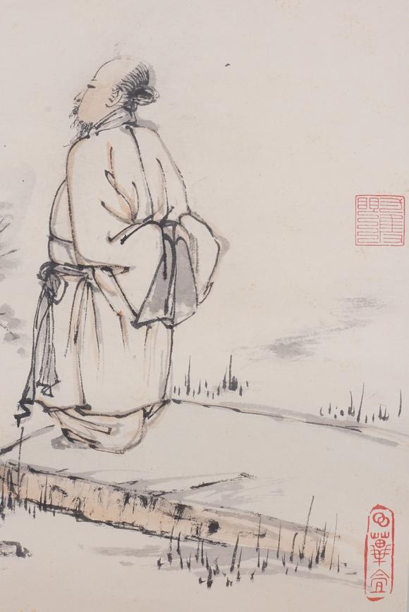 東洋國際張大千 賞竹圖