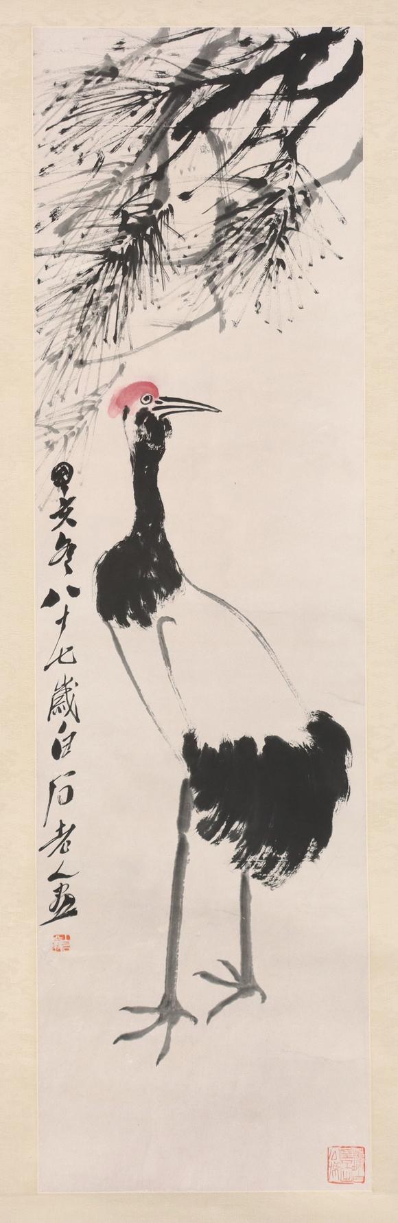 東京共成拍賣(mài)齊白石 鶴壽圖