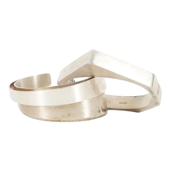 Chiswick AuctionsModernist jewellery Two cuff bracelets