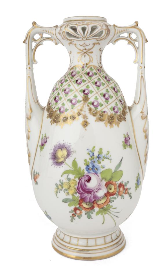 Duke's Auctions Lot 3 A PAIR OF LIMOGES PORCELAIN VASES