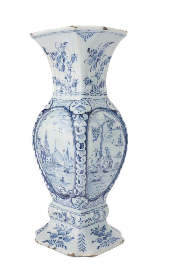 Duke's Auctions Lot 5 A PAIR OF DUTCH DELFT VASES