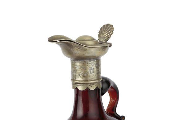 Duke's Auctions Lot 67 A PAIR OF BROWN GLASS DECANTERS