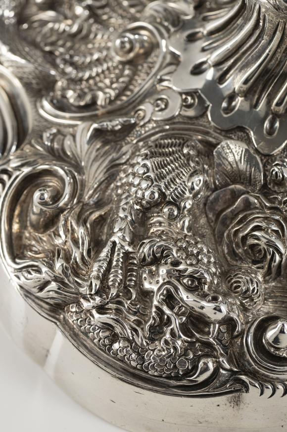 VERITAS Art AuctioneersA pair of George III silver four-light candelabra