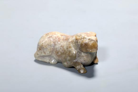 SEAVIEW AUCTIONS PTY LTDA Calcified Jade Recumbent Buffalo, China, 2nd–1st centuries BCE
