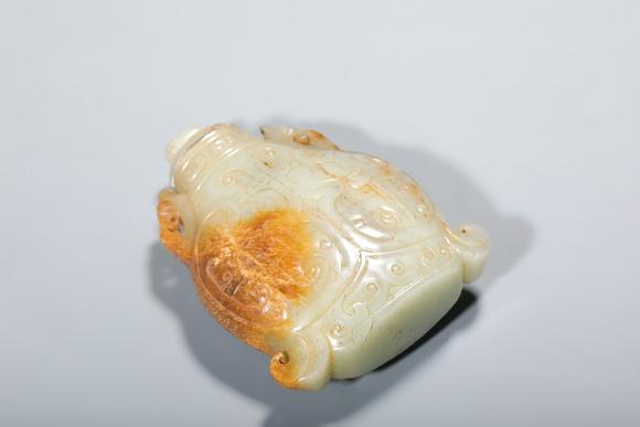SEAVIEW AUCTIONS PTY LTDA White Jade Covered Vase with Dragon and Archaic Scroll Reliefs, China, 14th–17th centuries