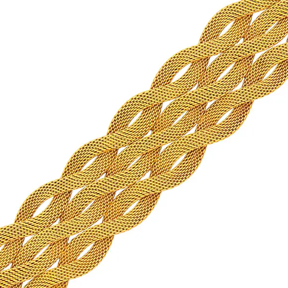 DOYLE Auctioneers & AppraisersWide Braided Gold Mesh Bracelet