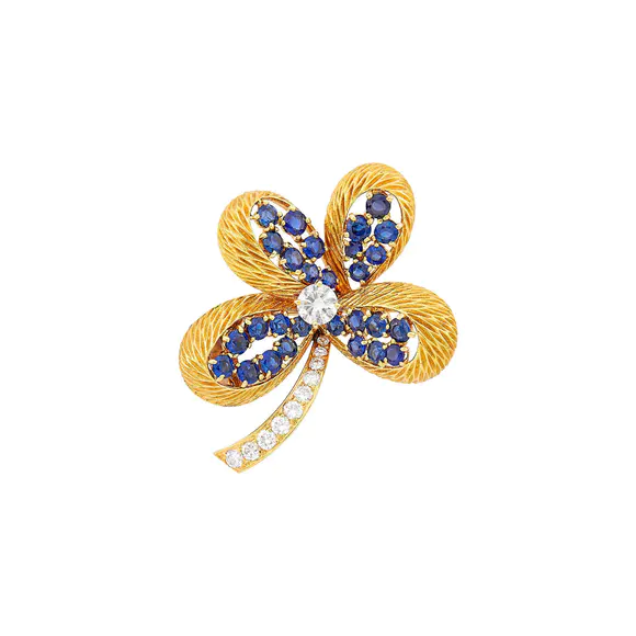 DOYLE Auctioneers & AppraisersCartier Paris Gold, Diamond and Sapphire Clip
