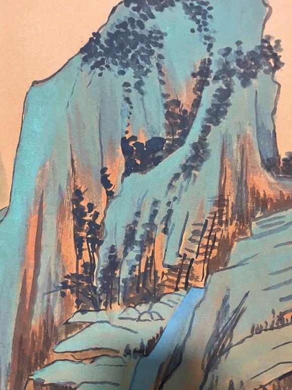 東京蕓術(shù)紫檀木框古山水畫