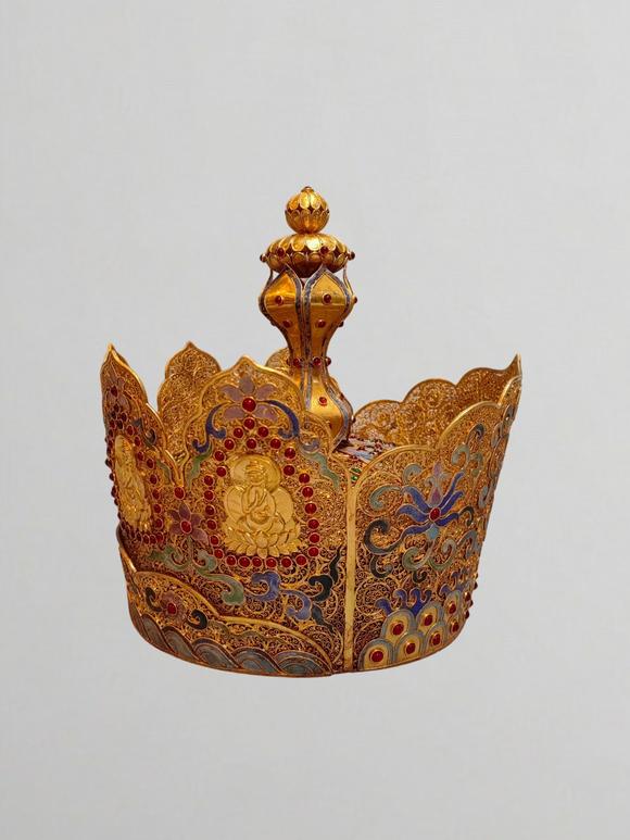 東京蕓術清代 花絲鎏金冠